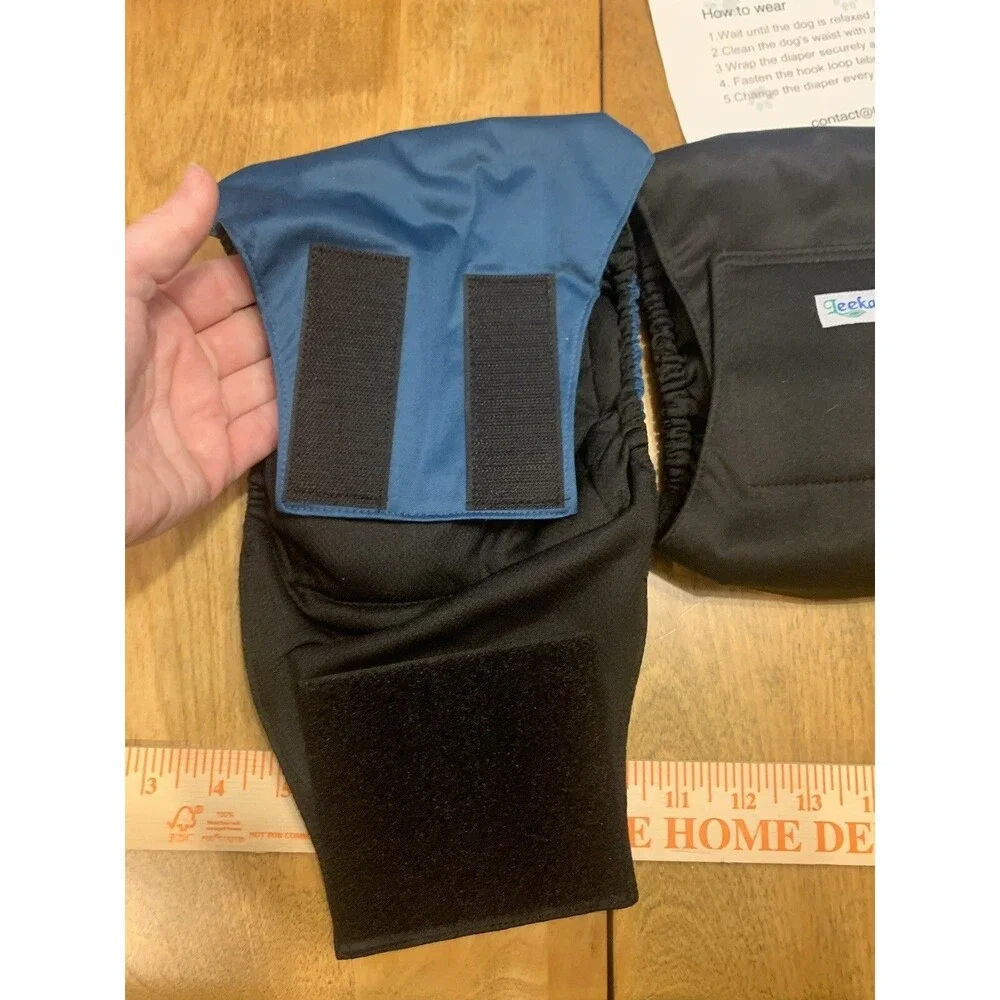Leekalos MEDIUM Washable Male Reusable Dog Diapers Pack Of 2 Blue & Black